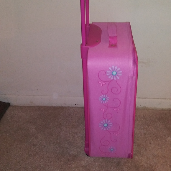 Disney Princess Rolling Suitcase Pink Carry-on Kid-friendly Luggage Excellent - Picture 2 of 12